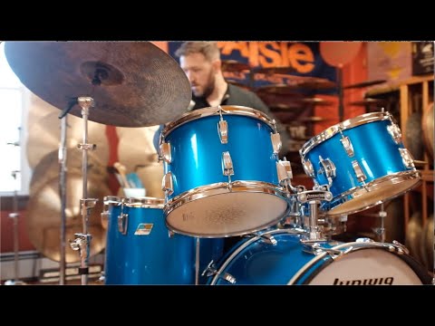 1970s Ludwig Hollywood outfit in Blue Silk with Tim Carman