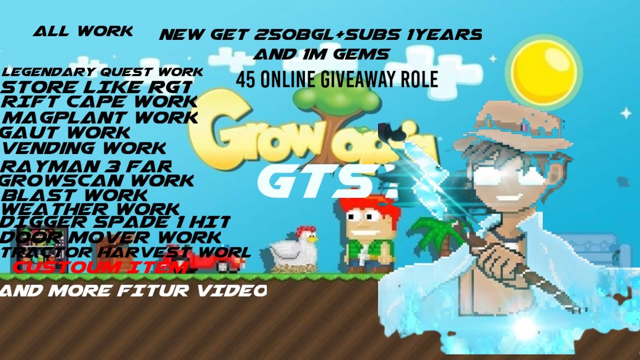 GROWTOPIA PRIVATE SERVER 2021 NEW GET 100BGL+SUBS 1 YEARS