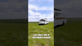 Young family w/ kids turned a SCHOOL BUS into a LUXURY TINY HOME #shorts