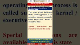 80CO3 Computer Organization Part A Questions Define supervisor kernel executive state