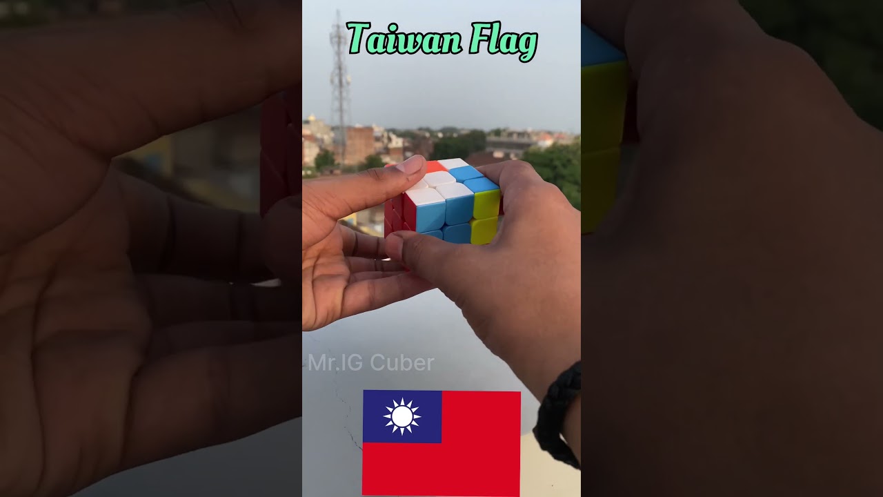 Crafting National Pride: Creating Taiwan's Flag on a Rubik's Cube!"