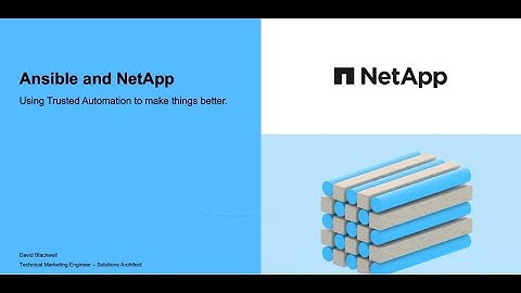 Ansible and NetApp: Trusted Automation
