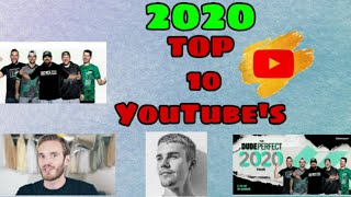 top 10 YouTube channels in 2020 on world / dude perfect /t series