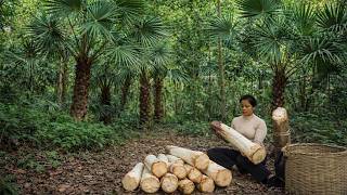 Alone in the wilderness, harvesting wild palm trees to cook with. screenshot 3