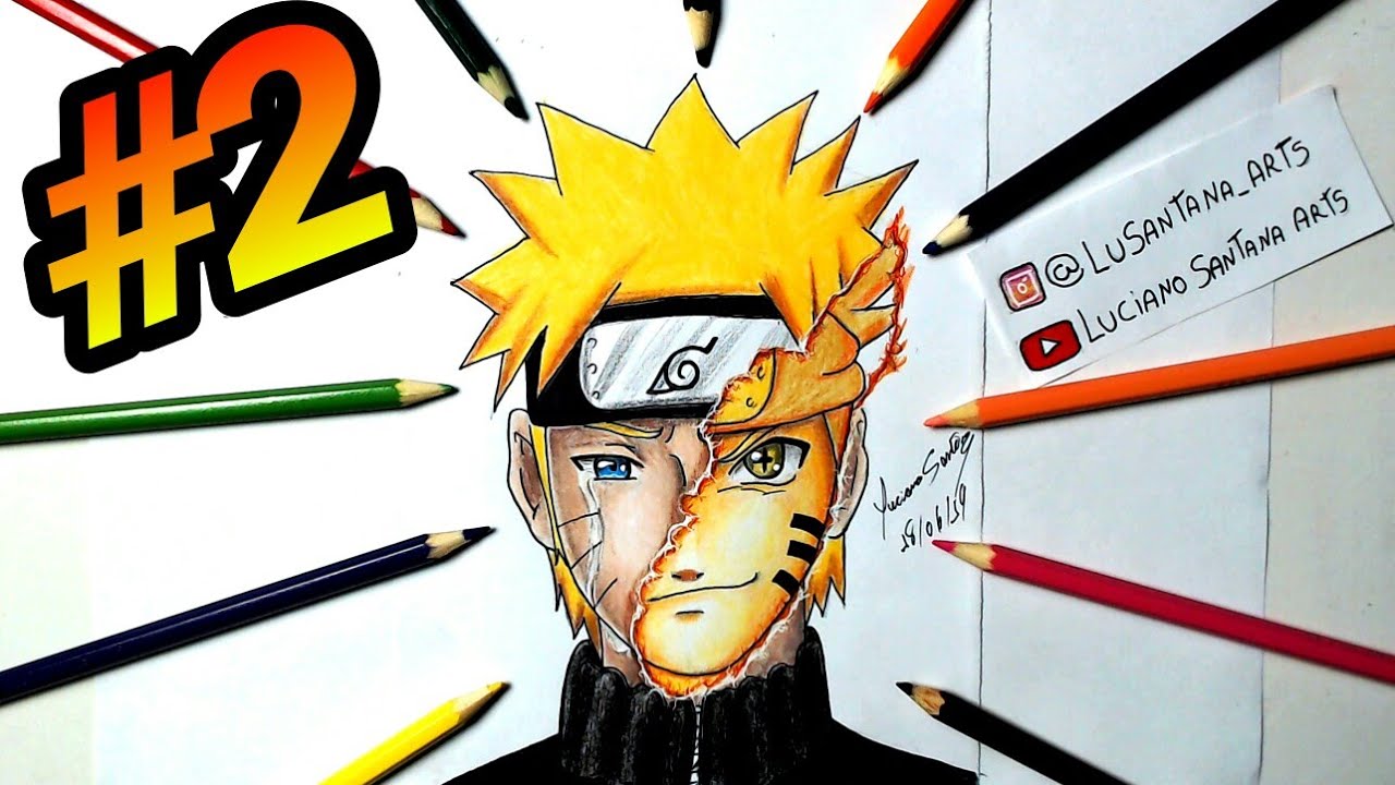 COMO COLORIR O NARUTO PASSO A PASSO - Como dibujar a Naruto 