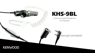 KENWOOD's KHS-9BL, a three-wire lapel microphone with earpiece.