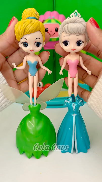 Cute Miniatures Disney Princess Frozen ELSA & Tinkerbell! #elsa #nezha #shorts #satisfying #unboxing
