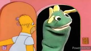 Bard the Dragon visits Homer's house in The Simpsons