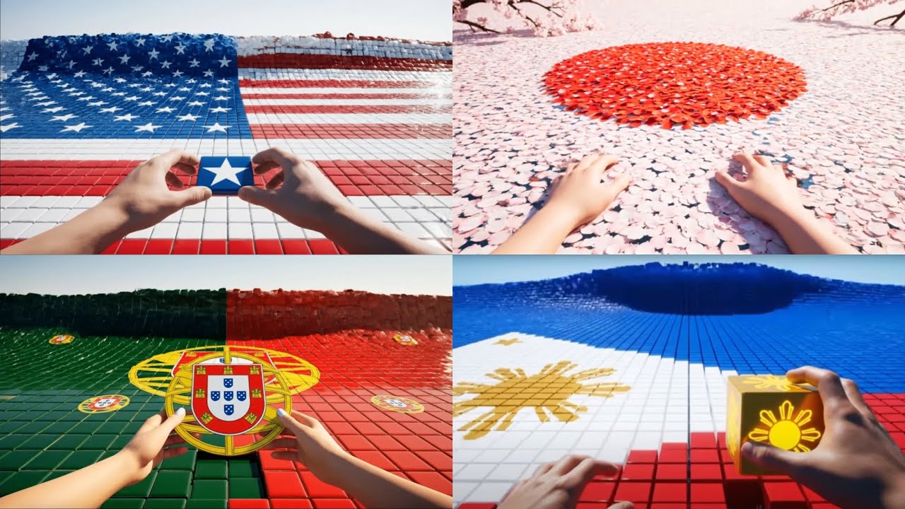 Which ocean is your country you swim? 🌍🌊 | 69 Countries & Icons Relaxing AI ASMR Compilation