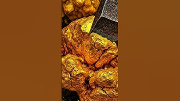 ASMR gold — extracting gold stuck to chalcedony rock using a chisel.