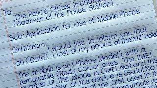 FIR writing in English | FIR writing format | Application to police station for lost of mobile phone screenshot 4