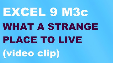 EXCEL 9 for Kaz M3c "WHAT A STRANGE PLACE TO LIVE"