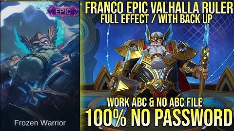 SCRIPT SKIN EPIC FRANCO VALHALLA RULER NO PASSWORD FULL EFFECT WORK ABC & NO ABC FILE YVE PATCH