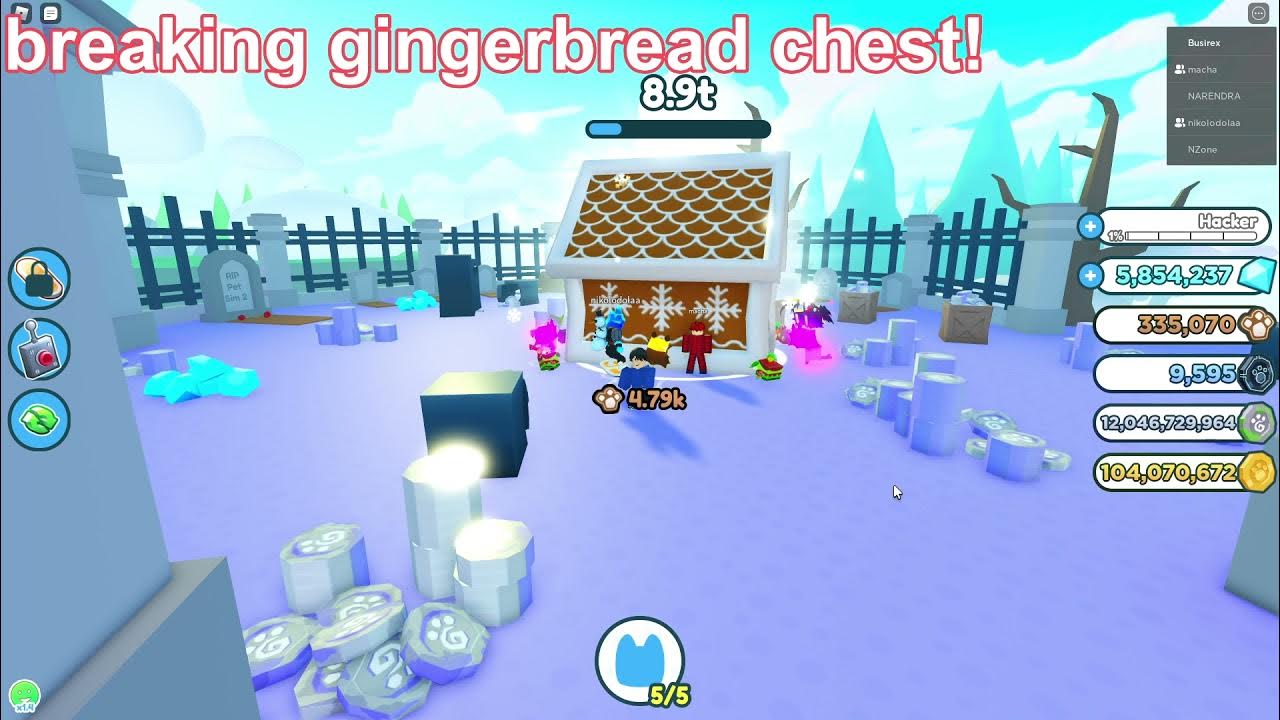 Breaking Gingerbread Chest in Pet simulator x! (Roblox) YouTube