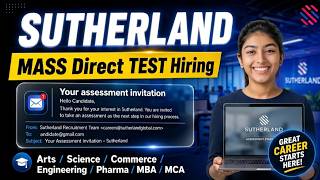 Sutherland MASS Hiring 2026 | Direct Test Selection | No Interview Shortlisting | Apply Now