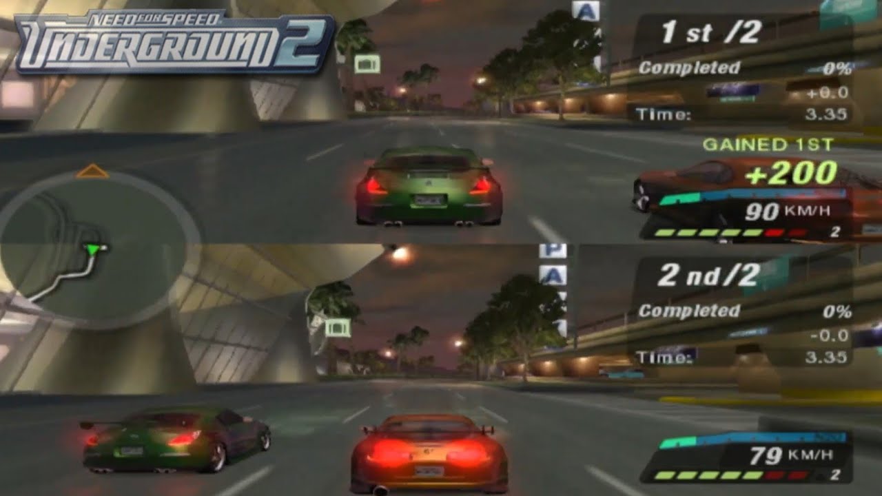 NFS Underground 2 | Two Players | Nissan 350Z vs Toyota SUPRA | Sprint Race! (PS3 1080p)