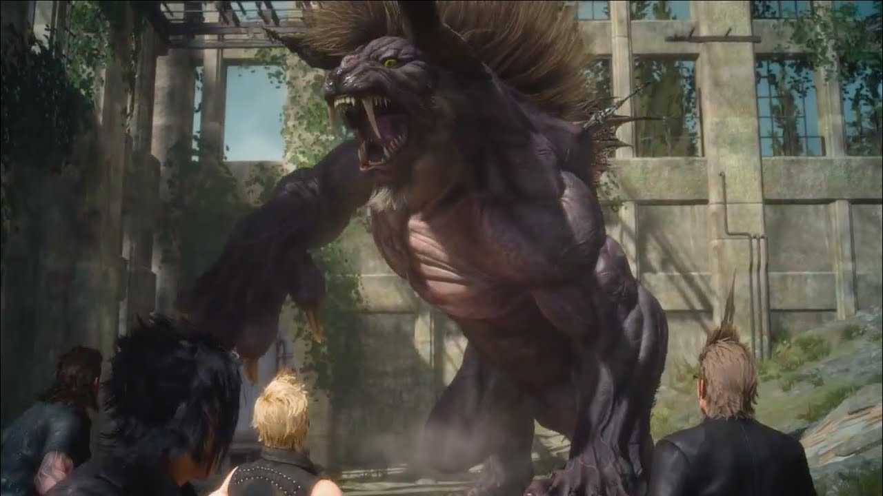 Final Fantasy XV - Behemoth Boss Battle Gameplay - YouTube