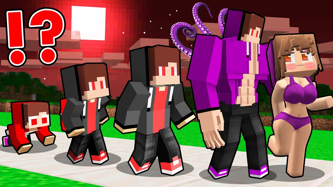 DARK JJ LIFE CYCLE! EVIL JJ EVOLUTION with MIKEY in Minecraft - Maizen