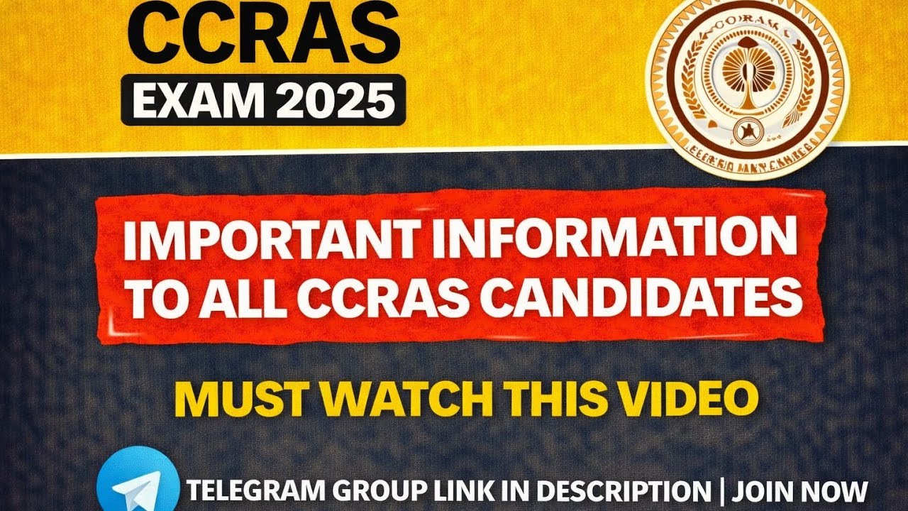 CCRAS Exam 2025 | Answer Key Update for All Candidates | Must Watch ...