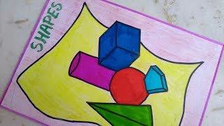 Shapes | Math Project Border Design (5) || Math Project File Cover Page Decoration