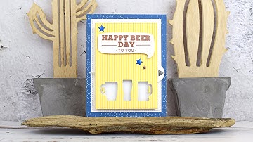 Clip of beer themed hidden content shaker card