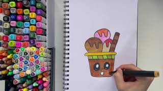 Ice-Cream Drawing and Colouring Easy for Kids