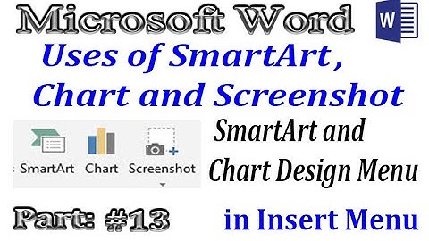 Uses of SmartArt, Chart and Screenshot in ms word 2016. Insert Menu Part 4 (Urdu/ Hindi) #13