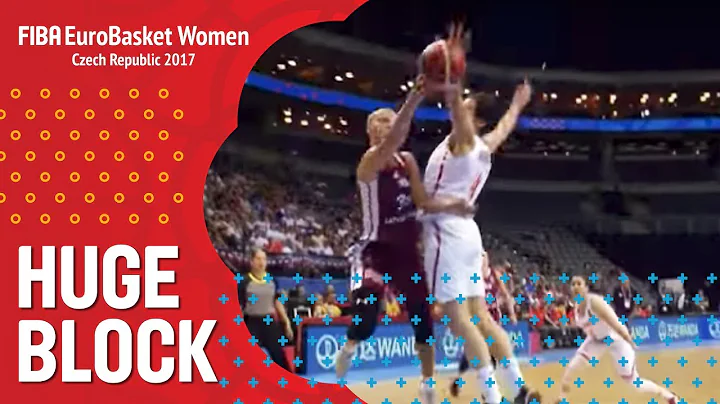 Laura Nicholls with a huge block!