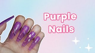 Purple Nails | ASMR nails / nail art / nails design by Gleam Nails 161 views 4 months ago 12 minutes, 31 seconds