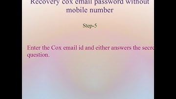 How to recovery cox email password without mobile number
