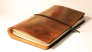 leather midori-style notebook - gift idea