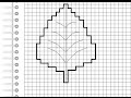 Листок (графический диктант по клеточкам), рисуем по клеточкам  листик