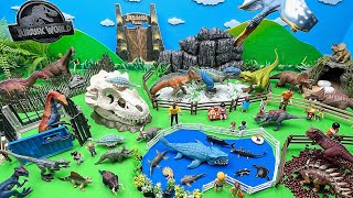 Jurassic Park Diorama For Dinosaurs | Tyrannosaurus Rex Triceratops Raptor Dinos