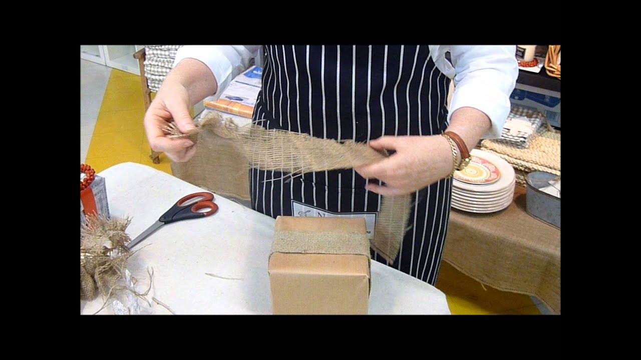 Rustic Gift wrapping - make a hessian frill for your gift