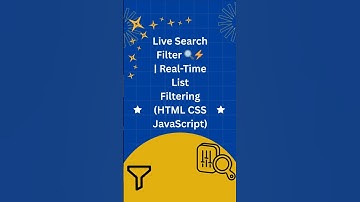 Live Search Filter 🔍⚡ | Real-Time List Filtering (HTML CSS JavaScript)