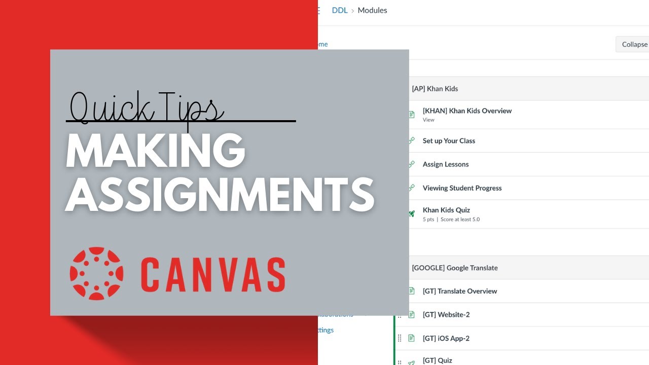 create assignment in canvas