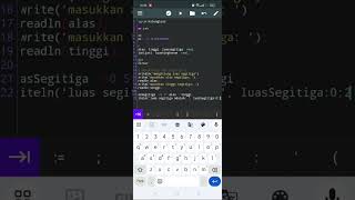 menghitung luas segitiga dan luas lingkaran dengan menggunakan bahasa pascal (pascal N-IDE