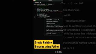 Create rainbow benzene using python ❤️live coding ❤️❤️ #shorts #coding #programming