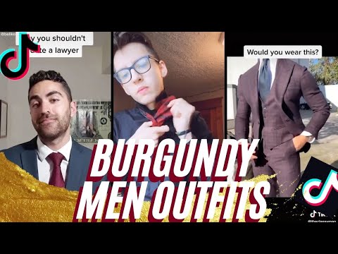 How To Men&rsquo;s Burgundy Red Maroon Suits Outfits Combination 🌹 TikTok Compilation Popular 2020