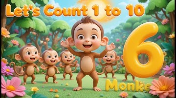 Monkey Counting Song | Learn Numbers 1 to 10 with Fun Monkeys