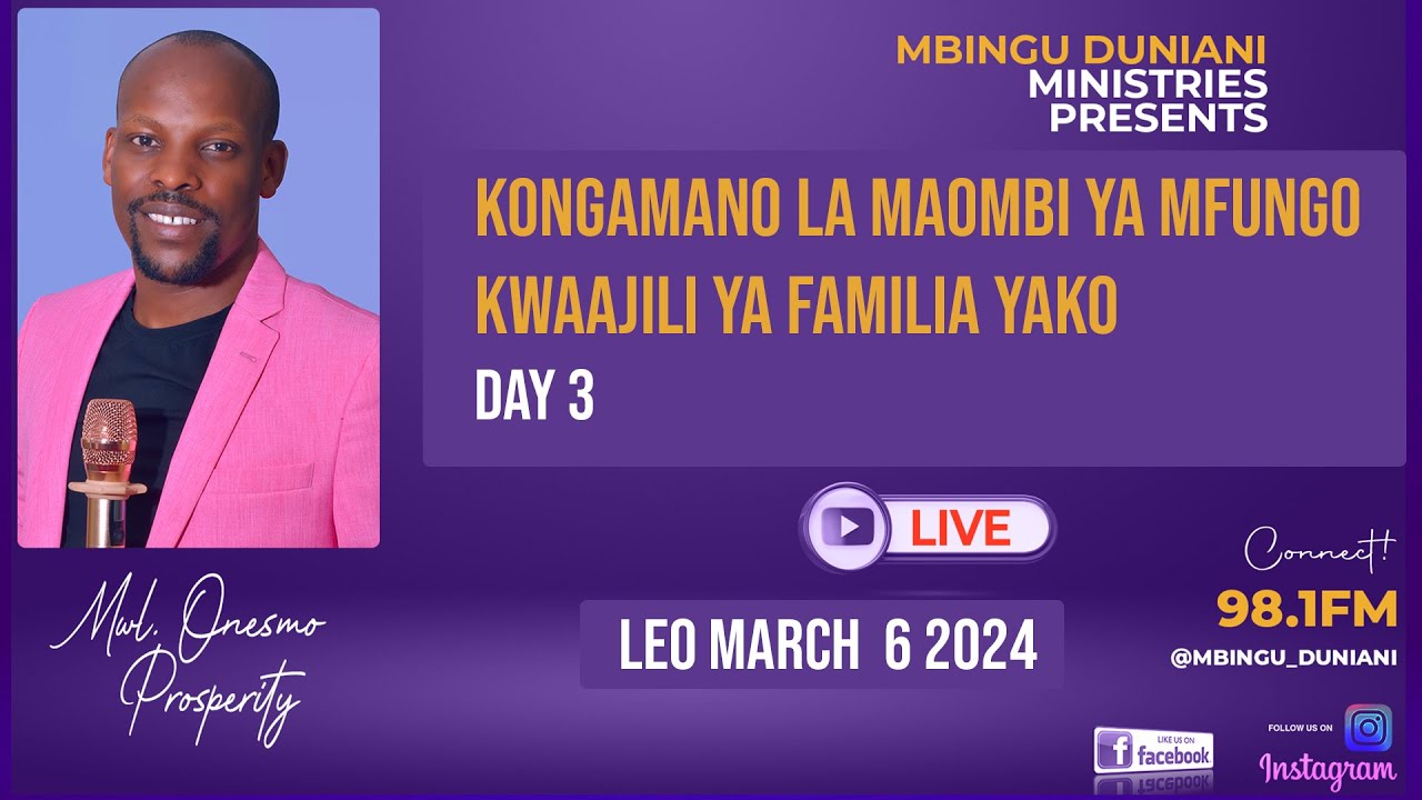 SIRI YA REHEMA NA FADHILI ZA MUNGU MAOMBI ya familia .| DAY 3 | MWL . ONESMO