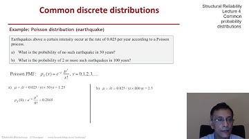 STRUCTURAL RELIABILITY Lecture 04 module 10 - Common Probability Distributions (discrete)