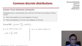 Famous STRUCTURAL RELIABILITY Lecture 04 module 10 - Common Probability Distributions (discrete) Net Worth