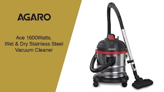 Agaro Ace Wet & Dry Vacuum Cleaner Complete Demo, How To Use ?