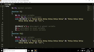 Differentiate between Global, Local and Static variables in php