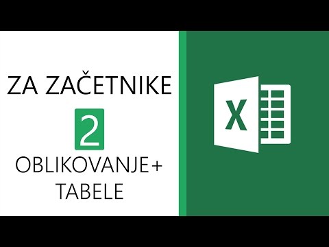 Excel za začetnike 2 - Oblikovanje podatkov in tabele