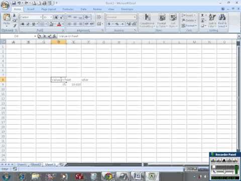 Convert a number in one unit to another unit in Excel