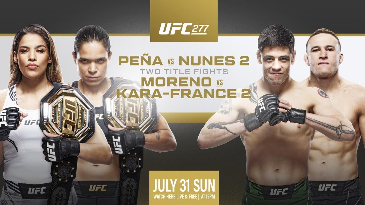 UFC 277 LIVE PENA VS NUNES 2 LIVESTREAM and FULL FIGHT COMPANION