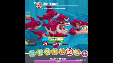 max out all XXL sharks and unlock The Frenzy |hungry shark world #døgmxnyt #hungrysharkworld #gaming