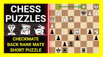 Chess Puzzles to Practice. Themes: Checkmate, Back rank mate, Short puzzle. Learn Chess